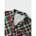 thumbnail image 4 of Family Matching Christmas Pajamas Set with Dog Green Red Plaid Button Down Long Sleeve Sleepwear, 4 of 10