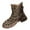Brown, variant on Women's Lace up Ankle Booties Lug Sole Low Heel Leopard Print Boots Fleece Lined Walking Hiking Shoes with Side Zipper Ladies Platform Boots Suede Slip On Booties