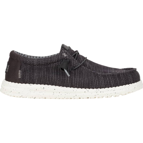 HEYDUDE Men Wally Stretch Sox Wide , Black/White, 12