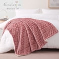 thumbnail image 3 of Exclusivo Mezcla 50"x70" Sherpa Fleece Throw Blanket, Reversible Velvet Plush Blankets and Soft Throws for Couch, Sofa, Bed, Super Cozy Thick and Warm, Dusty Pink, 3 of 10