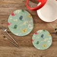 thumbnail image 2 of Table Trivets for Hot Dishes Colorful Birds and White Flowers Round Trivet Mat 2PCS Kitchen Potholders Heat Resistant Pot Holder for Bowl Teapot Home Decor Gifts, 2 of 7