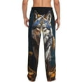 thumbnail image 3 of Picia Oil Painting Tribal Wolf Mens Soft Woven Cotton Elastic Waistband Sleep Pajama Pant Lounge Sleep Pant With Pockets And Drawstring-Small, 3 of 9