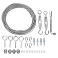 thumbnail image 1 of 1 Set Steel Wire Rope Kit Turnbuckle Wire Tensioner Kit for Hanging Outdoor Light, 1 of 7