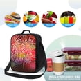 thumbnail image 4 of Xecao Fireworks Print Lunch Bag - Durable, Double-Insulated Lunch Bag, Holds Lunch Box, Water Bottle, & Snacks,Leakproof Cooler Tote Bag, 4 of 7