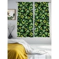 thumbnail image 3 of St. Patrick's Day Sheer Curtains 63 Inch Length 2 Panels Set Window Treatments, Watercolor Lucky Shamrocks Spring Leaves Rod Pocket Semi Curtains for Living Room/Bedroom/Kitchen Décor, 104"W x 63"L, 3 of 7