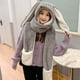 thumbnail image 2 of Matsuzay Bufanda 3 en 1, sombrero, guantes, cálido clima frío, calentador de manos de felpa, regalo para exteriores, decoración de ropa Suministros térmicos Gris, 2 of 6