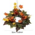 thumbnail image 6 of 2Pcs Autumn Maple Leaf and Berry Wreaths, 12.6in Fall Foliage Decoration for Indoor Home Decor, Seasonal Harvest Floral Accent Ornament, 6 of 7