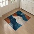 thumbnail image 3 of ODIKA 3'x5' Washable Accent Rug Pet Friendly, Non-Shedding Mat Front Door Abstract Swirl Beige Bedside Ru Skid Pink for Nursery Room, 3 of 7
