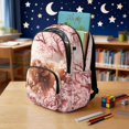 thumbnail image 3 of Bulopur Pink Cherry Blossom Kids Backpack Set 4 Pcs Highland Cow Print Waterproof Kids School Bag with Lunch Box, Pencil Case and Water Bottle Cover for Animal Theme, 3 of 7