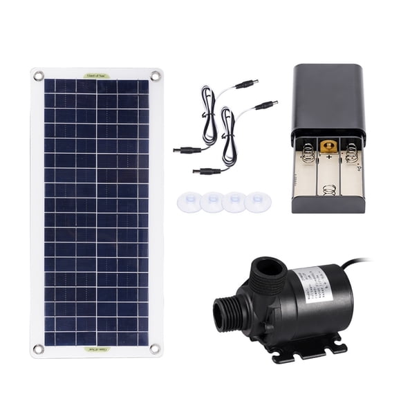 50W 800L/H Brushless Solar Power Water Pump Set Ultra-quiet Submersible Water Pump Motor Fish Pond Garden Fountain Decoration ,Water-Shortage Protection