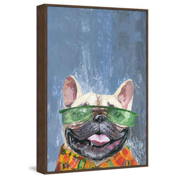 Marmont Hill "Retro Dog" Floater Framed Painting Print on Canvas