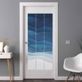 thumbnail image 3 of Non-Adhesive Static Cling Window Tint, Navy Blue Ombre Window Privacy Film Frosted, Abstract Modern Stripe Waves Moires Insulated Windows Frosted Films for Living room, 35.4 x 78.7 Inches, 3 of 9