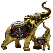 Dalax- Mama and Baby Elephant Collectible Statue, Lucky Figurines Perfect for Home Office Decor Xmas Decorations Elephant Sculpture Figurine Gifts For Women