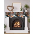thumbnail image 2 of Orange Blue Pumpkins Fall Fireplace Mantle Scarf, Weeping Botanical Thanksgiving Plaid Mantel Cover Table Runner for Home Living Room Door Window, Indoor Outdoor Holiday Party Decor 17" x 90", 2 of 6