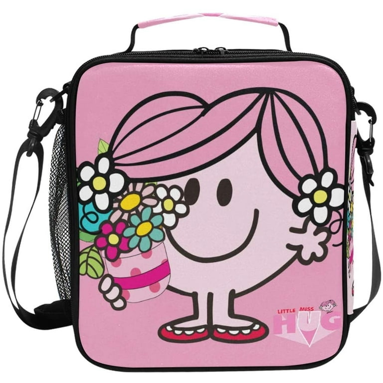 Girls Lunch Box Mr Men Little Miss 80s 90s Cartoons Teens Cooler Insulated Lunch  Bag Tote Freezable Shoulder Strap Waterproof Picnic Meal for School Office  