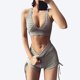 thumbnail image 4 of Gibobby Conjunto de entrenamiento para mujer Trajes de entrenamiento para mujeres Conjuntos de mallas de yoga de cintura alta con sujetador deportivo sin cost(Gris,M), 4 of 5
