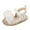 White, variant on Otqutp Girls Bow Rubber Sole Open Toe Sandals Kids Toddler Summer Flat Wide Shoes Outdoor Casual Fashion Flower Shower Loafers