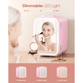 thumbnail image 3 of ACMETOP Skincare Fridge with Dimmable LED Light Mirror,4L/6 Can Mini Fridge for Skincare and Makeup,Cooler & Warmer, Portable Small Fridge for for Bedroom, Office, Dorm and Car, Pink, 3 of 8