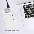 thumbnail image 2 of LED Desk Lamp,  Desk Light with 1 USB Charging Port and 2 AC Power Outlet, 3 Lighting Modes, 3 Level Brightness,1H Timer, Touch Control, Eye-Caring Home Office Foldable Table Lamp (White), 2 of 2