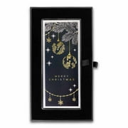 4 oz Silver Colorized Bar - Classy Merry Christmas (w/Box)