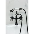 thumbnail image 3 of Kingston Brass CC547T0 Three-Handle 2-Hole Tub Wall Mount Clawfoot Tub Faucet with Hand Shower in Matte Black, 3 of 8