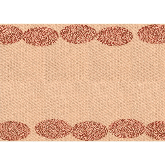 Ahgly Company Indoor Rectangle Patterned Pastel Orange Area Rugs, 3' x 5'