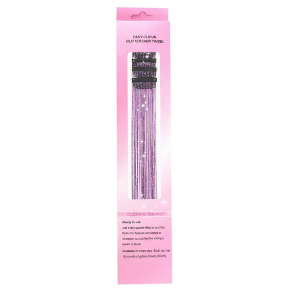 12 Pcs Colorful Glitter Accessories,Hair Tinsel Clip in Hair Tinsel Kit,50CM Glitter Tinsel Hair Extensions Sparkling Hair Tinsel Hair Accessories,for Girls and Women, Hair Accessories(Purple1)