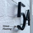 thumbnail image 3 of Placa flotante con número de casa, 5 pulgadas (12 cm), números de puerta modernos, placa con números de dirección de calle, metal negro (negro, 1), 3 of 5