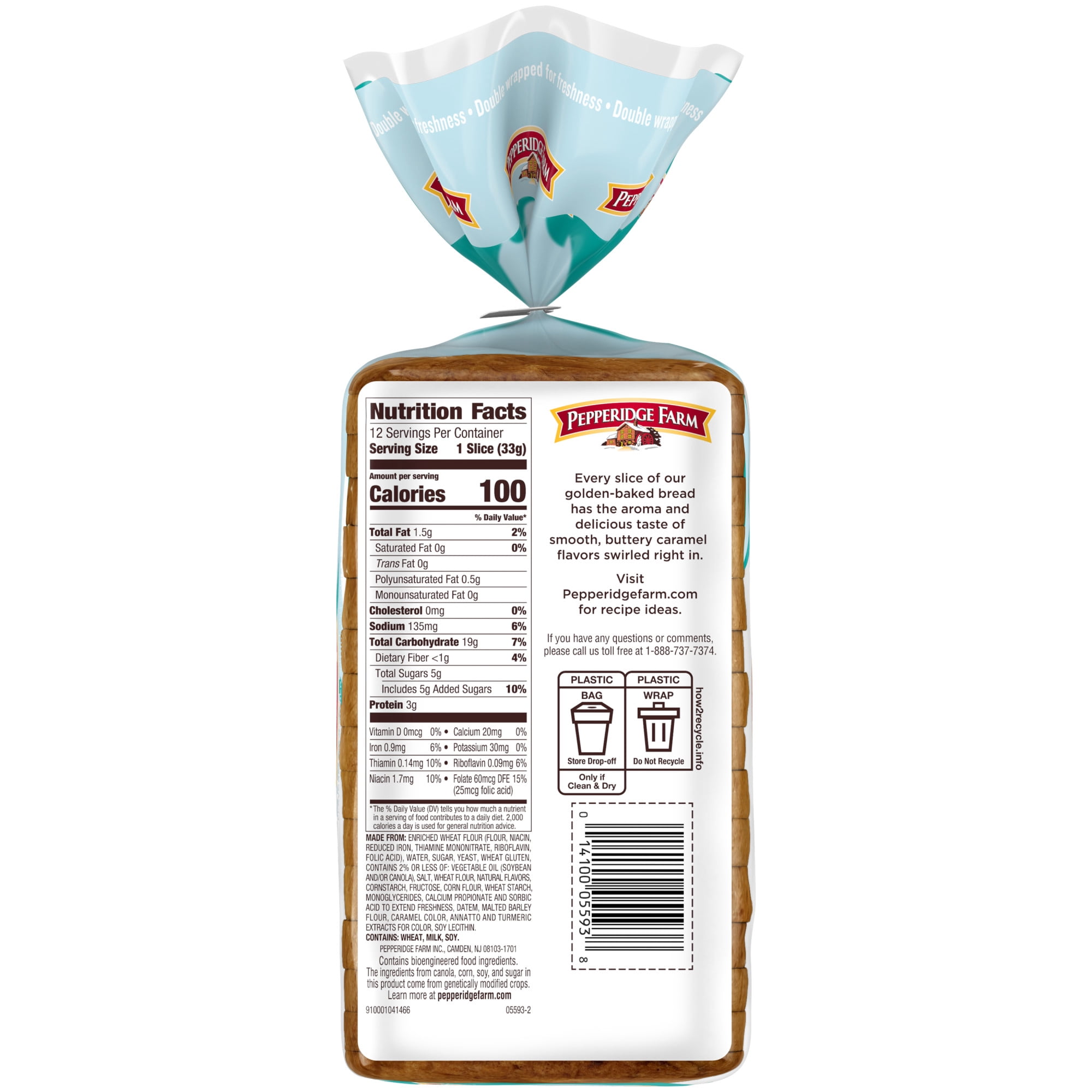 Pepperidge Farm Swirl Caramel Brioche Flavored Bread, 14 oz Bag
