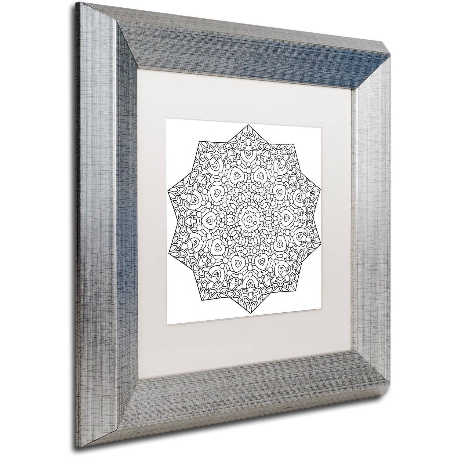 Trademark Fine Art "Mixed Coloring Book 24" Canvas Art by Kathy G. Ahrens, White Matte, Silver Frame