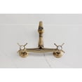 thumbnail image 4 of Kingston Brass KS3253BEX Essex Double-Handle Wall-Mount Bridge Kitchen Faucet, Antique Brass, 4 of 7