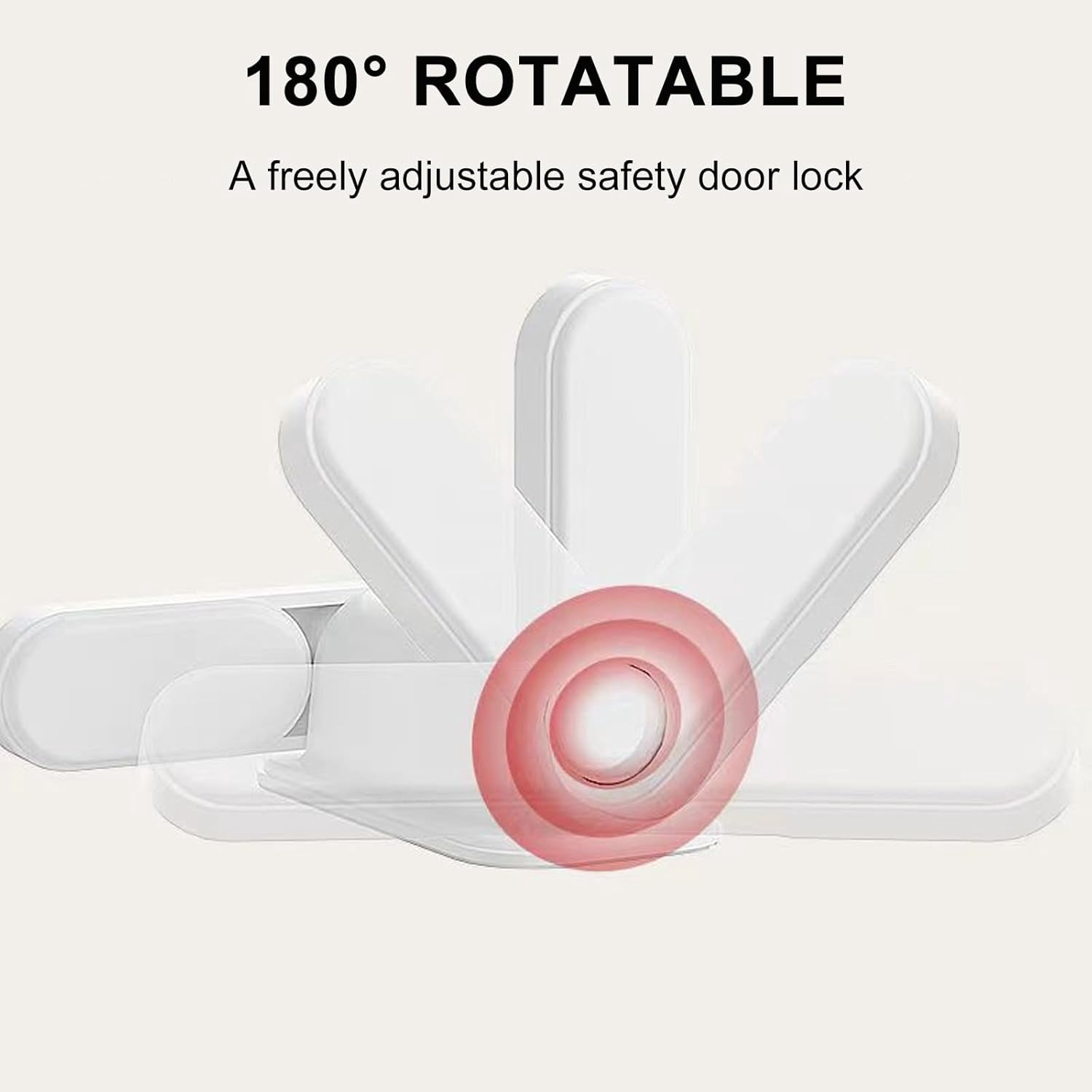 4 Pack Door Lever Safety Locks, Safety Door Handle Lock for Child, No Drill Self-Adhesive Door Handle Locks for Child-Proof & Pet-Proof for Bedroom Kitchen, White