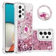 thumbnail image 1 of Funda para Samsung Galaxy A53 5G con Brillo Líquido Flotante, Purpurina, Parachoques y Anillo Giratorio Soporte, 1 of 5