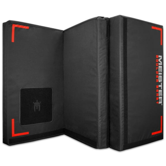 Meister Boulder Beast XL Tri-Fold Rock Climbing Crash Pad w/ Backpack Straps - 72" x 44" x 5" - Black