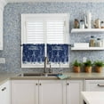 thumbnail image 6 of Navy Blue Christmas Kitchen Curtains and Valances Set, Rod Pocket Curtains Tier Farmhouse Window Curtains 24 Inch Length, Winter Xmas Pine Trees Snowflake 3 Piece Kitchen Curtains Set, 6 of 6