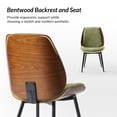 thumbnail image 3 of Modern Fabric Upholstered Dining Chairs Set of 4 with Curved Wood Backrest for Kitchen Dining Living Room Sage, 3 of 6