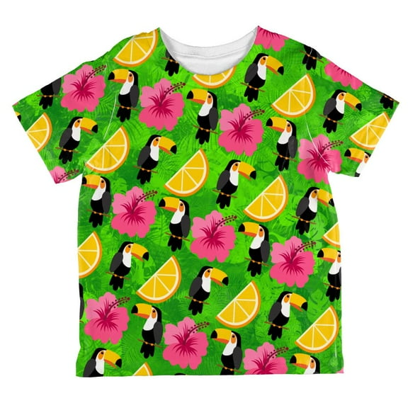 Tropical Vacation Toucan Pattern All Over Toddler T Shirt Multi 4T