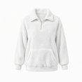 thumbnail image 4 of NominalSnug Fuzzy Fleece Sweatshirts for Women 1/4 Zip up Long Sleeve Top Loose Fit Warm Pullover Jackets with Pocket, 4 of 8
