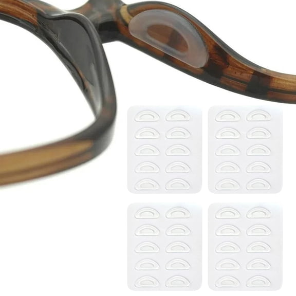 HBMYN 4 Pairs Eyeglass Nose Pads,D Shape Nose Pads for Glasses,Adhesive Nosepads,Anti-Slip Soft Silicone Nose Pads for Glasses