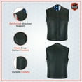 thumbnail image 4 of Daniel Smart S to 8XL Motorcycle Vests for men Cowhide leather Unique USA Flag Inside Lining Biker vest, 4 of 7