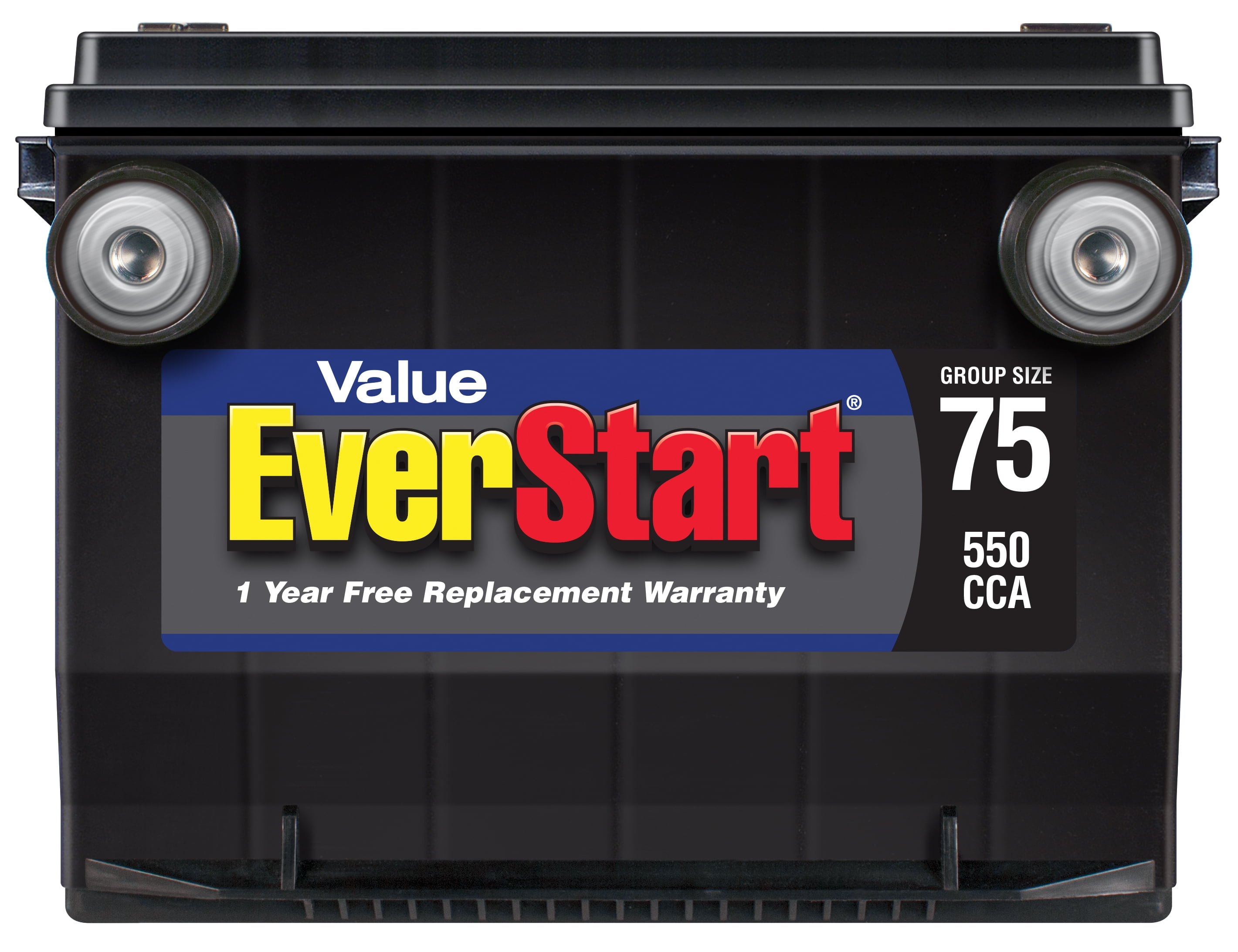Everstart Value Lead Acid Automotive Battery Group Size 75 12 Volt 550 Cca Walmart Com