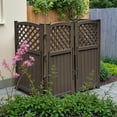 thumbnail image 3 of Homall Outdoor Patio 4 Panel Screen Enclosure,Plastic Privacy Screens, Air Conditioner Fence Panels, Trash Can Fence for Garden,Brown, 3 of 7