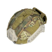 IDOGEAR Tactical Helmet Cover with Battery Rear Pouch for Fast Helmet in Size M/L Military Paintball Hunting Shooting Gear - 500D Nylon Multicam