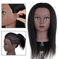 thumbnail image 1 of Cabeza de maniquí de cosmetología de peluquería con abrazadera Perfecl 14 pulgadas negro claro, 1 of 8