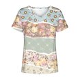 thumbnail image 4 of Hauts d'Été Grande Taille pour Femmes Blouse Imprimée d'Été T-Shirts Décontractés Col en V Manches Courtes T-Shirts Col en V Femmes en Liquidation, 4 of 5