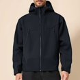 thumbnail image 6 of Gyexs Windbreaker Jackets for Men Lightweight Softshell Fall Winter Jacket Hooded Waterproof Outdoor Rain Coat Men's Clothes, Black, Size XXXL, 6 of 6