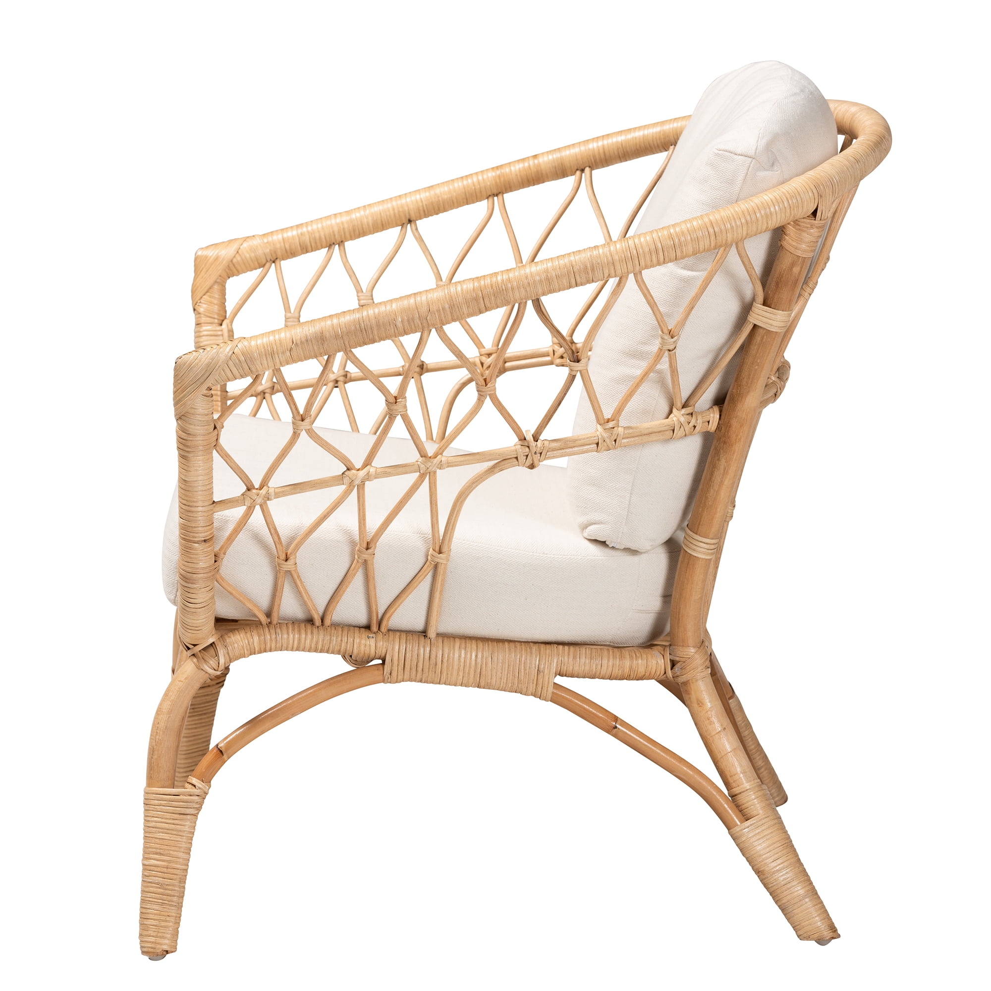 bali & pari Feya Rattan BOHO Accent Chair, Natural Brown