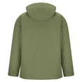 thumbnail image 5 of Men's Windbreakers Unisex Fashion Long Sleeves Hooded Solid Zipper Cardigan Outdoor Workwear Trench Coat Windbreaker Front-Zip Jacket Army Green 3XL, 5 of 6