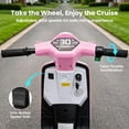 thumbnail image 5 of Track Seven 24V Kids Electric Motorcycle, 250W Brushless Motor Ride-on Scooter Moped for Boys Girls Ages 8+, 12" Pneumatic Tires, Bluetooth, Max 10 Mph, Bonus Storage Cover, Pink, 5 of 10