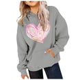 thumbnail image 3 of WOYY Big Girl's Valentine's Day Hoodie Heart Print Hooded Sweatshirt Sports Pullover, 3 of 3
